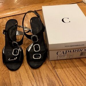 Caparros Black Heels with Sparkling Accents